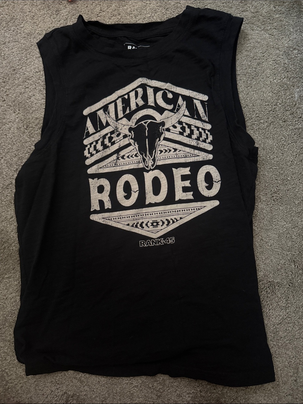 Rank 45 Women's Black 'American Rodeo' Muscle Tee